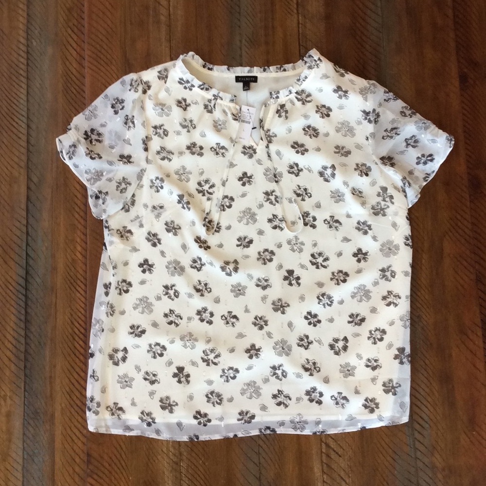 Women’s Talbots Floral Blouse Top New Large NWT